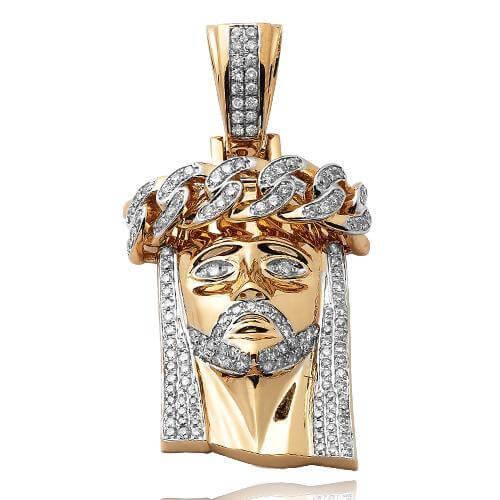 14KY 1.90CTW DIAMOND MIAMI CUBAN JESUS PENDANT - Johnny Dang & Co