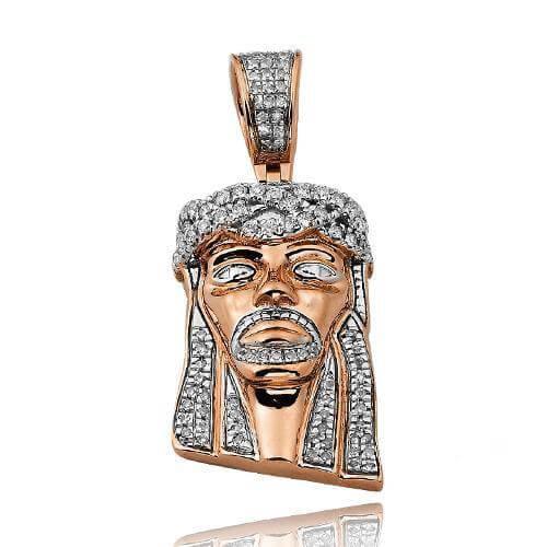 10KR 0.35CTW DIAMOND JESUS PENDANT - Johnny Dang & Co