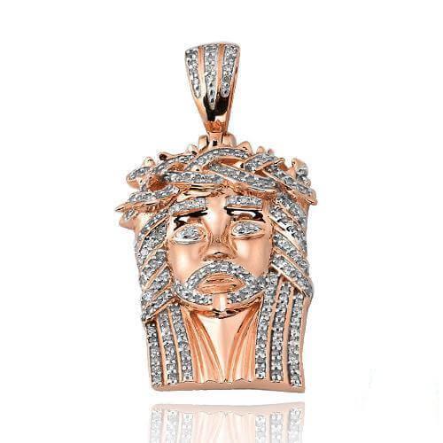 10KR 0.40CTW DIAMOND JESUS PENDANT - Johnny Dang & Co