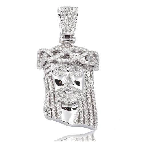 10KW 1.25CTW DIAMOND JESUS PENDANT [SQUARE BAIL] - Johnny Dang & Co