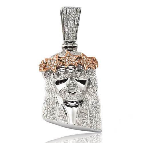 10KW+R 2.10CTW DIAMOND JESUS HEAD PENDANT - Johnny Dang & Co