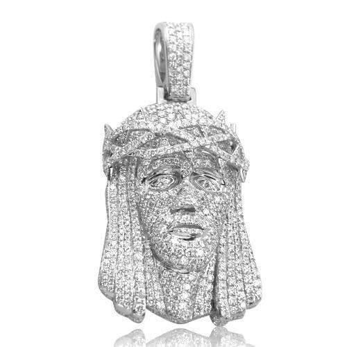 14KW 5.10CTW DIAMOND JESUS PENDANT - - Johnny Dang & Co
