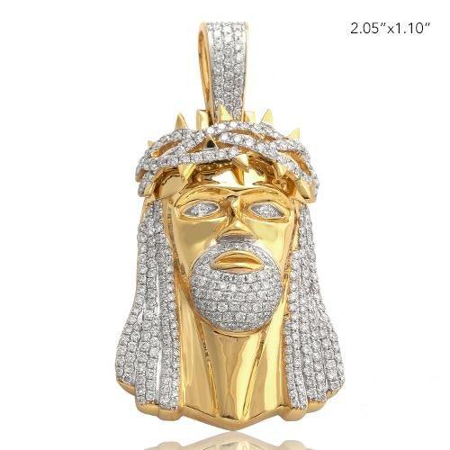 14KY 2.75CTW DIAMOND JESUS HEAD PENDANT - Johnny Dang & Co