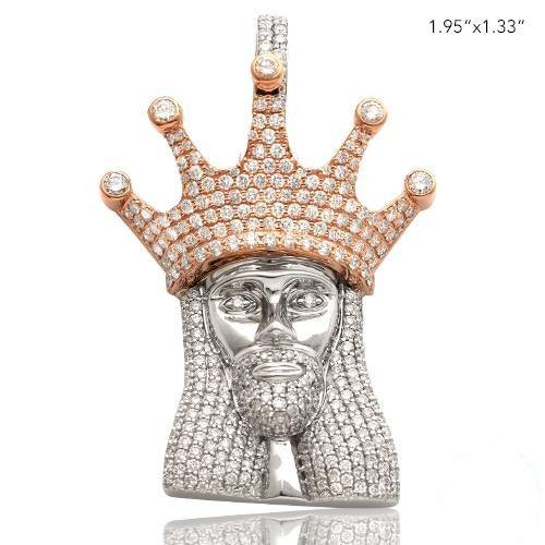 10KW+R 4.25CTW DIAMOND KING JESUS PENDANT - Johnny Dang & Co
