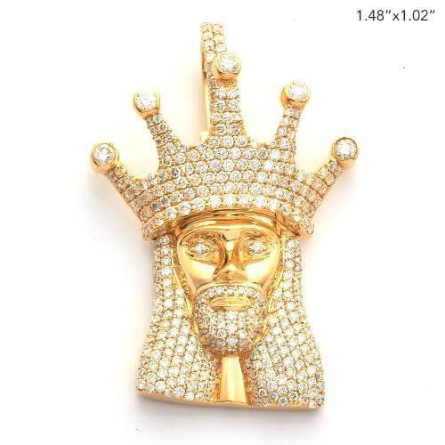 10KY 2.00CTW DIAMOND KING JESUS PENDANT - Johnny Dang & Co