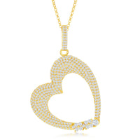 CZ Micro Pave SD Pendant With Rope outlet Chain