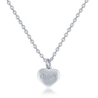 Sterling Silver 2PC Tag Heart Necklace Set - 16+2 Inch Love You Forever' Tag & 14+2Mom Heart - Johnny Dang & Co