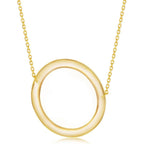 Sterling Silver (35MM) Large Sideways 'A through Z' Initial Necklace - Gold Plate - Johnny Dang & Co