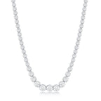 Sterling Silver Prong Set Graduating CZ Tennis Necklace 18" - Johnny Dang & Co