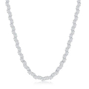 Sterling Silver Round Zig-Zag 4MM Cubic Zirconia Tennis Necklace - Johnny Dang & Co
