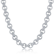 Sterling Silver Micro Pave CZ Linked Necklace - Johnny Dang & Co