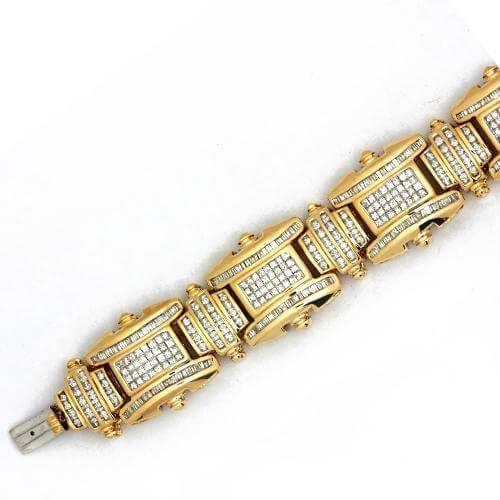 14KY 8.10CTW PC DIAMOND MENS BRACELET - Johnny Dang & Co