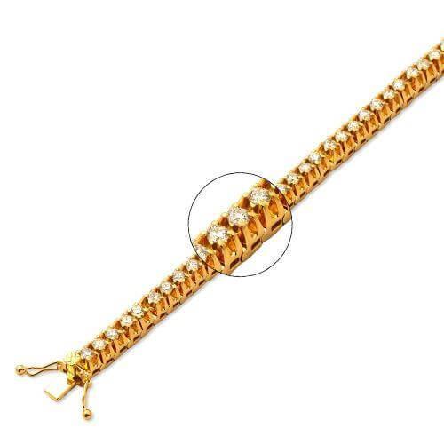 14KY 4.75CTW DIAMOND MENS 4-PRONG TENNIS BRACELET - Johnny Dang & Co