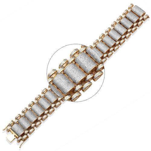 10KY 9.00CTW DIAMOND MENS MICROPAVE BRACELET - ROL - Johnny Dang & Co
