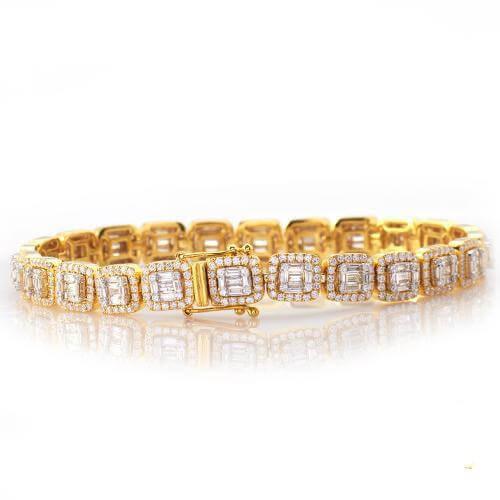 14KY+W 7.75CTW BAGUETTE DIAMOND BRACELET - Johnny Dang & Co
