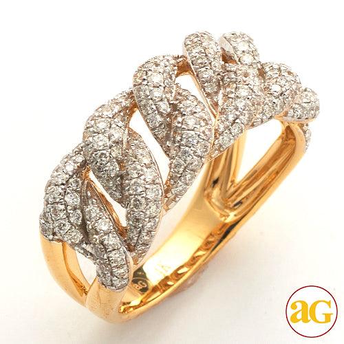 14KY 1.65CTW DIAMOND MIAMI CUBAN MENS RING - Johnny Dang & Co