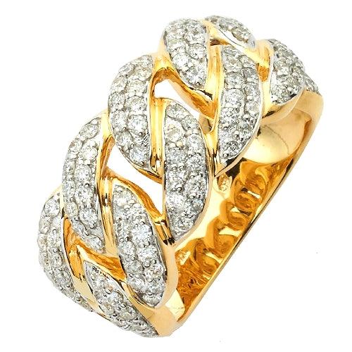 10KY 1.65CTW DIAMOND MIAMI CUBAN MENS RING - Johnny Dang & Co