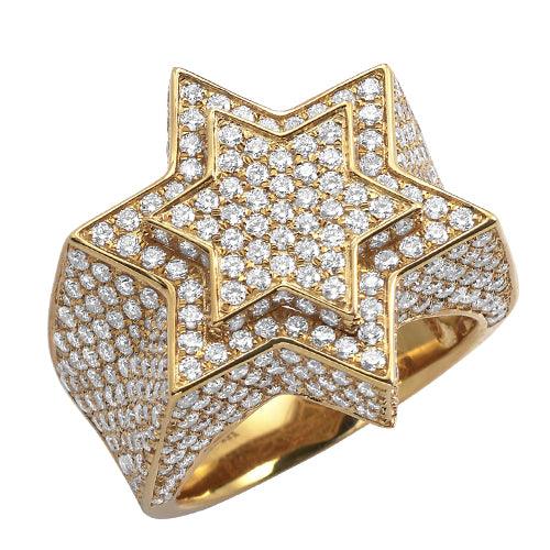 14KY 4.60CTW DIAMOND 3-D STAR OF DAVID MENS RING - Johnny Dang & Co