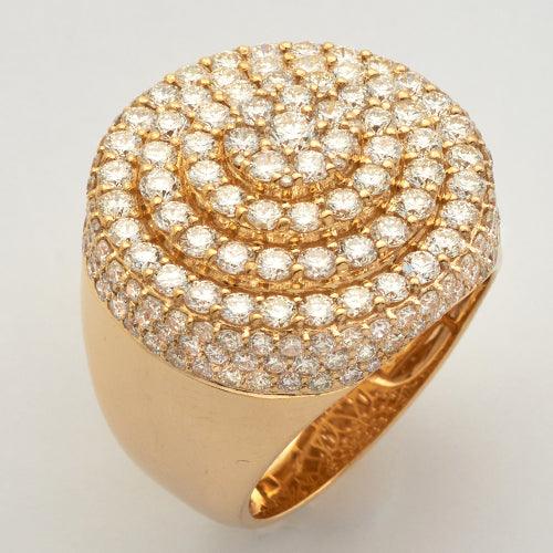 14KY 5.55CTW DIAMOND ROUND CLUSTER MENS RING - Johnny Dang & Co