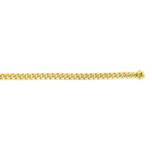 14kt Gold 8.5 inches Yellow Finish 6.1mm New Hollow Miami Cuban Bracelet with Box Clasp - Johnny Dang & Co