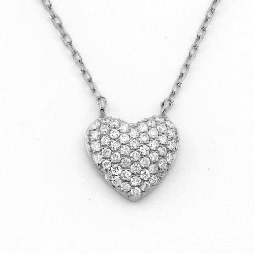 14KW 0.20CTW DIAMOND DOME HEART NECKLACE - Johnny Dang & Co