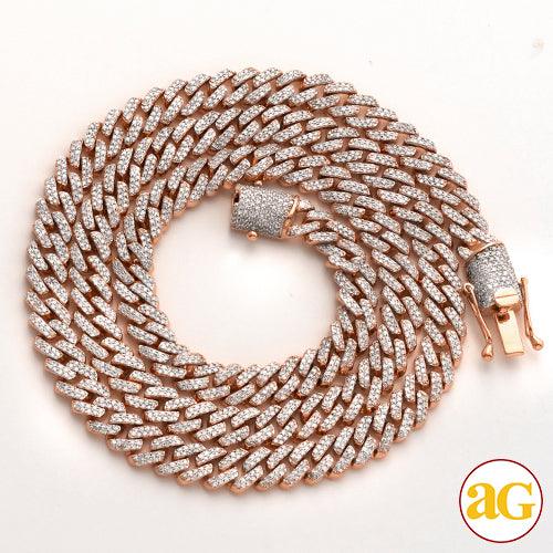 10KR 6.00CTW DIAMOND SQUARE LINK MIAMI CUBAN CHAIN - Johnny Dang & Co