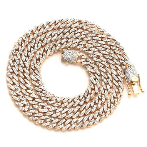 10KY 5.2CTW DIAMOND SQUARE LINK MIAMI CUBAN CHAIN - Johnny Dang & Co