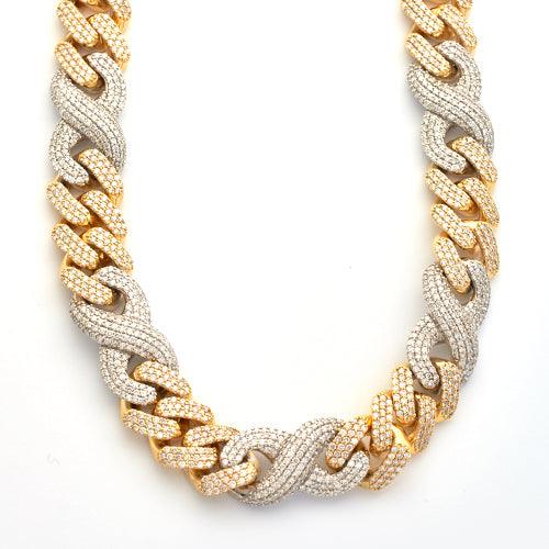 10KY+W 31.94CTW DIAMOND MIAMI CUBAN AND INFINITY - Johnny Dang & Co