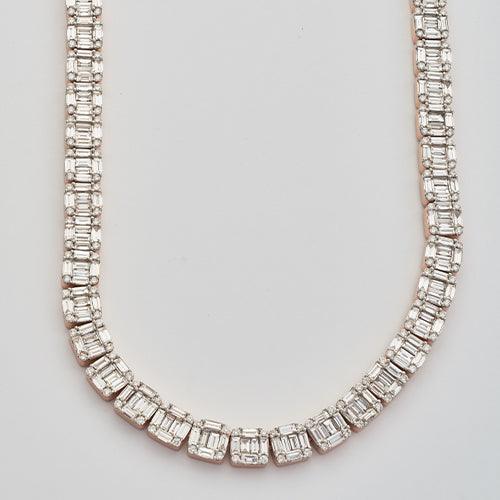 14KR 43.00CTW BAGUETTE DIAMOND SQUARE CLUSTER - Johnny Dang & Co