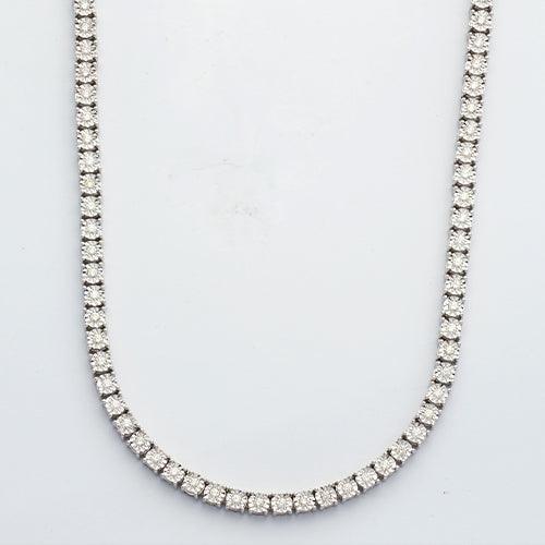 10KW 3.00CTW ILLUSION DIAMOND TENNIS NECKLACE - Johnny Dang & Co