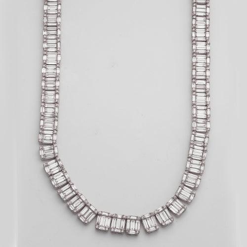 14KW 46.00CTW BAGUETTE NECKLACE - Johnny Dang & Co