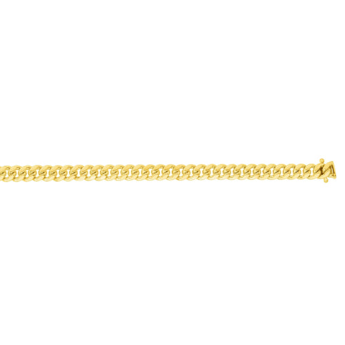 14kt 22 inches with Yellow Gold Finiah 4mm New Miami Cuban Link Chain with Box Clasp