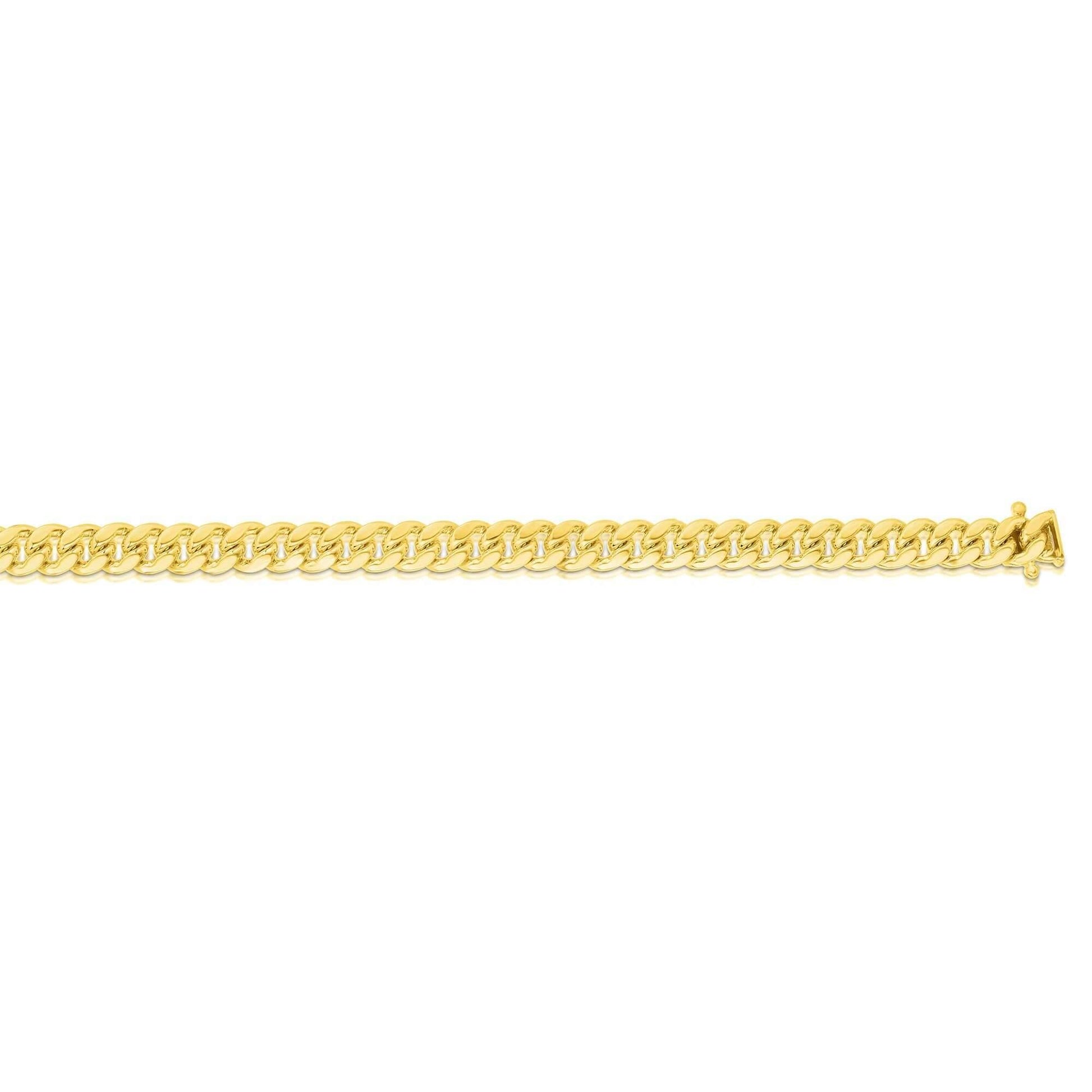 14kt Gold 8.5 inches Yellow Finish 5mm New Miami Cuban Bracelet with Box Clasp - Johnny Dang & Co