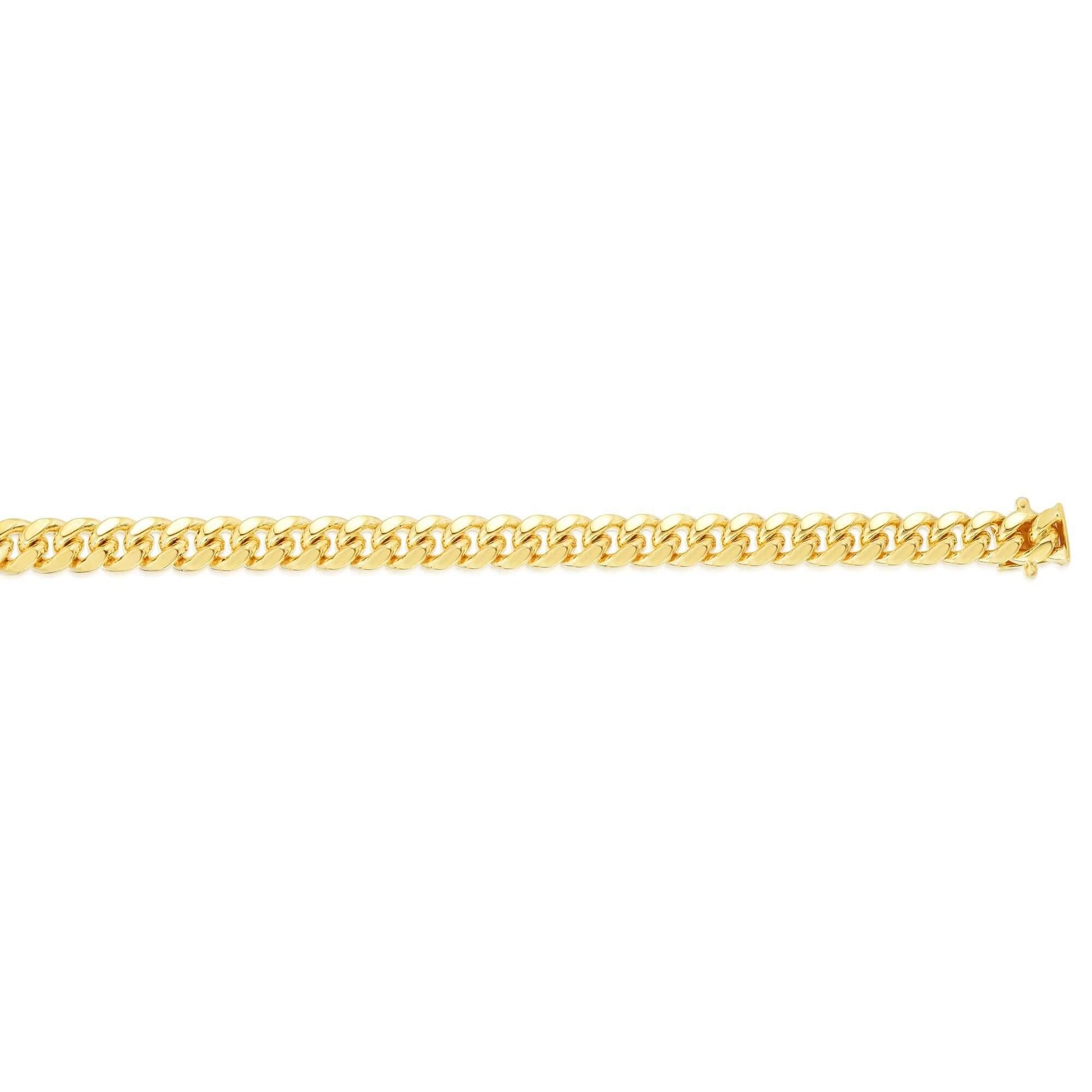 14kt Gold 9 inches Yellow Finish 7mm New Miami Cuban Bracelet with Box Clasp - Johnny Dang & Co