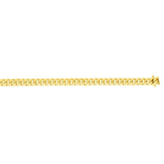 14kt Gold 8.75 inches Yellow Finish 9.2mm Polished New Miami Cuban Bracelet with Box Clasp - Johnny Dang & Co