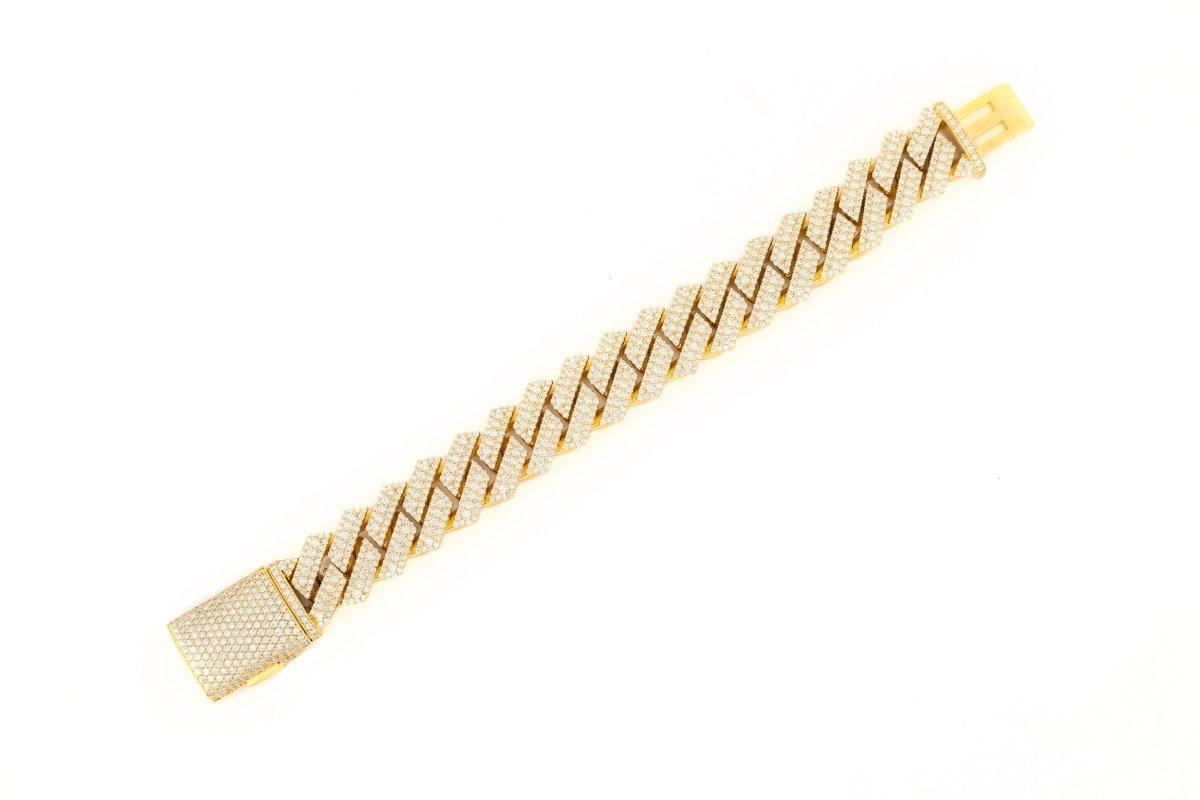 19mm Cuban Yellow Gold Bracelet - Johnny Dang & Co