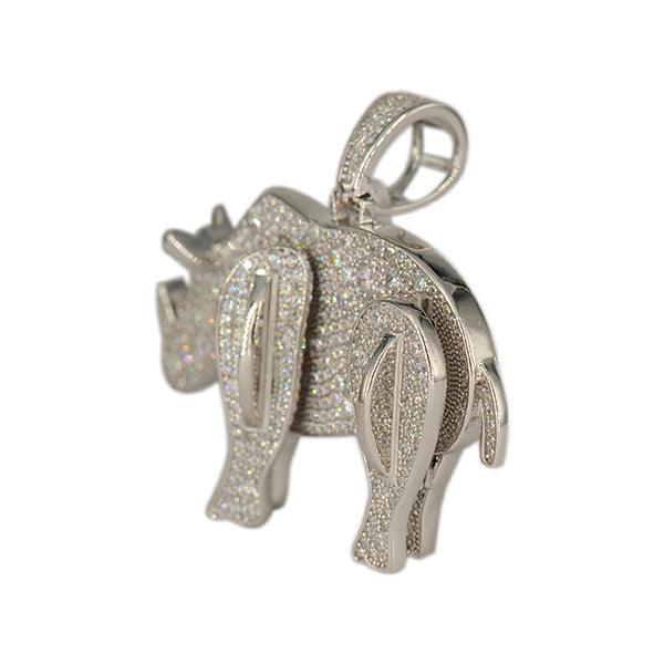 SILVER RHINO PENDANT - Johnny Dang & Co