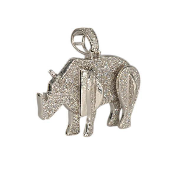 SILVER RHINO PENDANT - Johnny Dang & Co