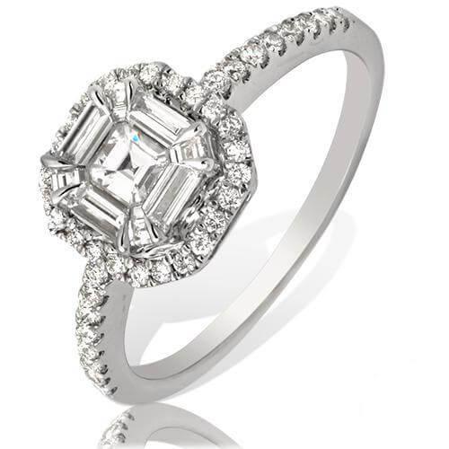 14KW 0.75CTW BAGUETTE DIAMOND SQUARE HEAD RING - Johnny Dang & Co