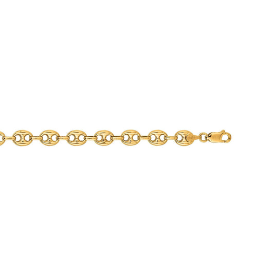 14kt 20 inches Yellow Gold 11mm SHiny Puff Mariner Link Necklace with Lobster Clasp - Johnny Dang & Co
