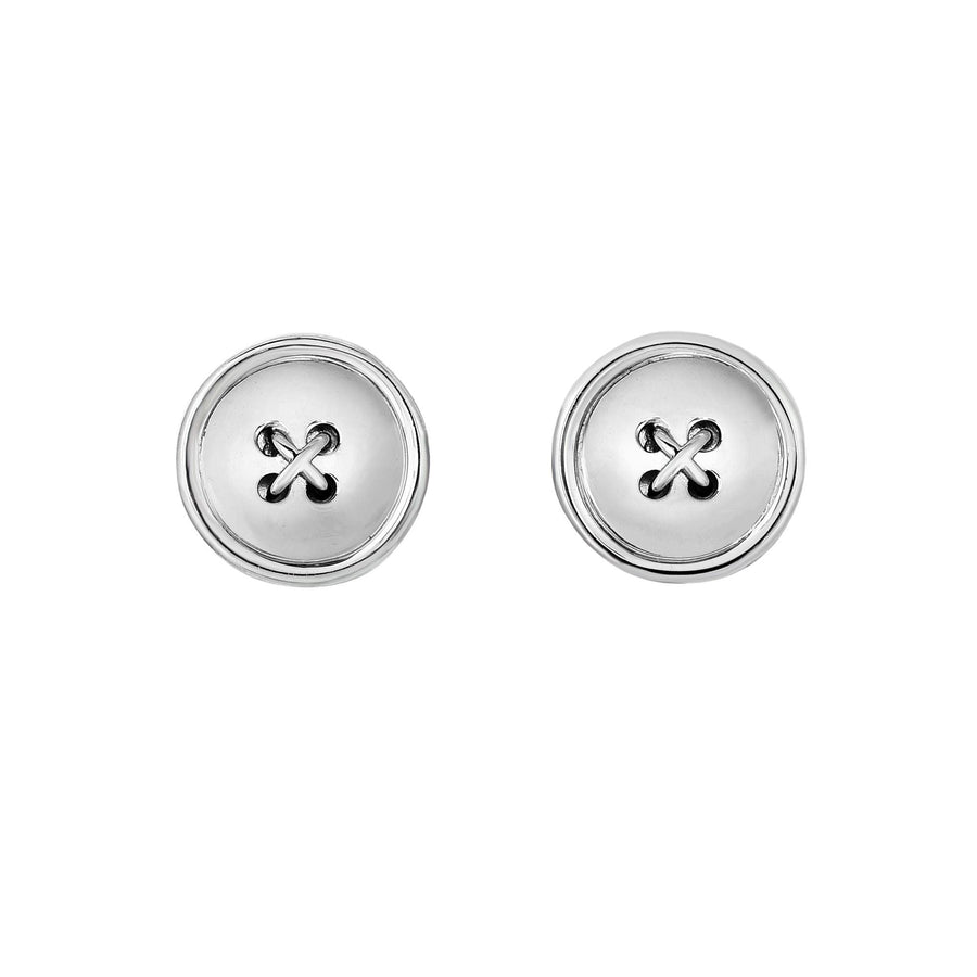 Sterling Silver Men's Button Cuff Link - Johnny Dang & Co