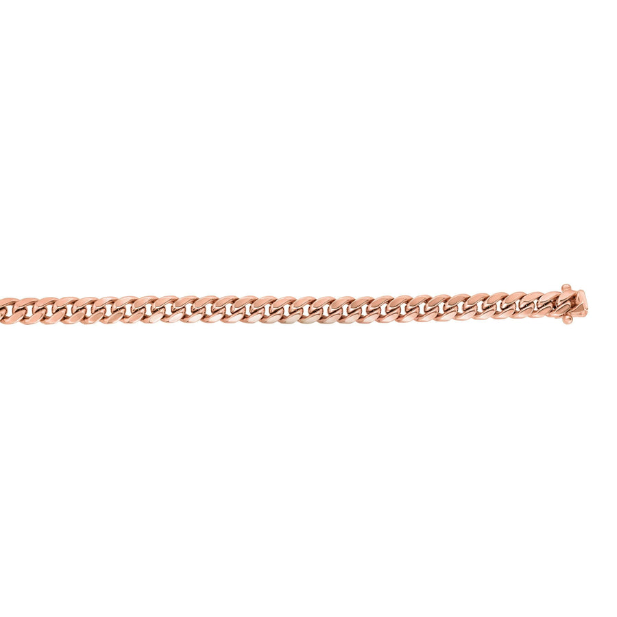 14kt Gold 24 inches Rose Finish 6.1mm New Miami Cuban Chain with Box Clasp