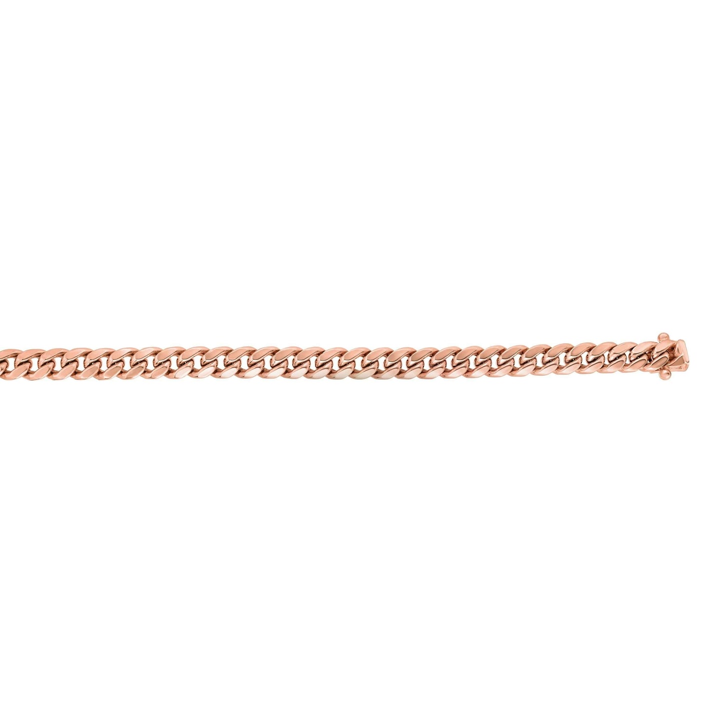 14kt Gold 8.5 inches Rose Finish 6.1mm New Miami Cuban Bracelet with Box Clasp - Johnny Dang & Co