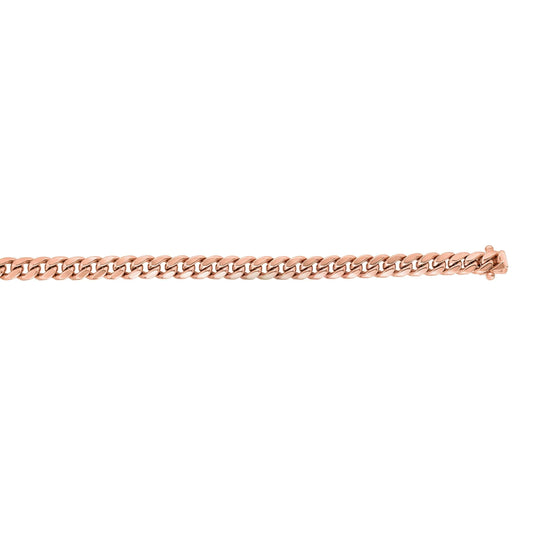 14kt Gold 8.5 inches Rose Finish 6.1mm New Miami Cuban Bracelet with Box Clasp - Johnny Dang & Co