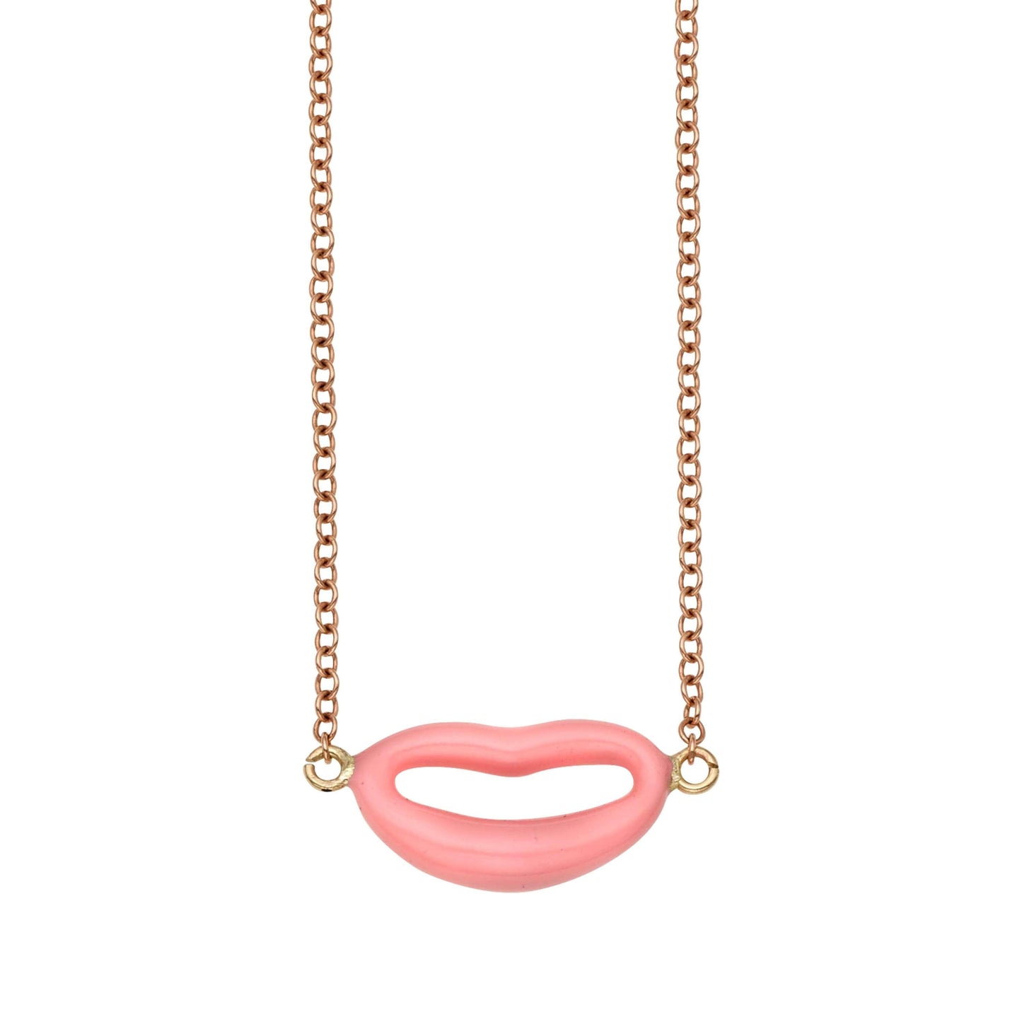 14kt 18 inches with Rose Gold Finish Lip Necklace with 1.25 inches Extension with Lobster Clasp - Johnny Dang & Co