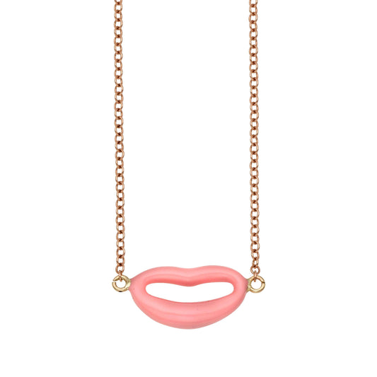 14kt 18 inches with Rose Gold Finish Lip Necklace with 1.25 inches Extension with Lobster Clasp - Johnny Dang & Co