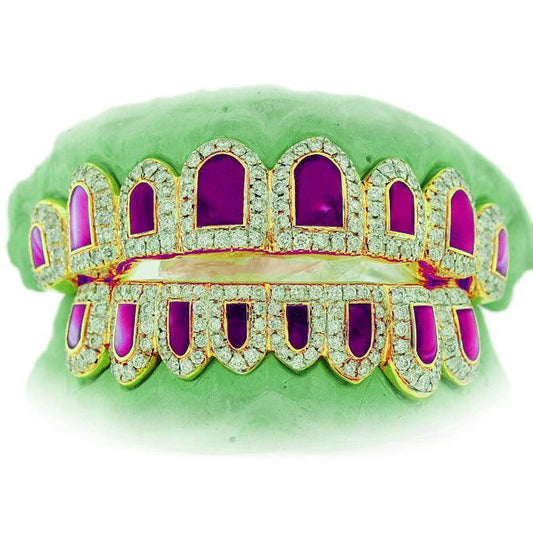 PWG2017 CANDY PAINT PAUL WALL CUSTOM DIAMOND PURPLE ENAMEL GRILL - Johnny Dang & Co