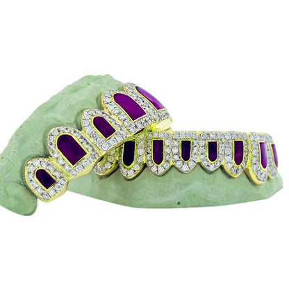 PWG2017 CANDY PAINT PAUL WALL CUSTOM DIAMOND PURPLE ENAMEL GRILL - Johnny Dang & Co