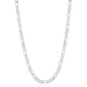 Sterling Silver 3.3mm Figaro Chain - Rhodium Plated - Johnny Dang & Co