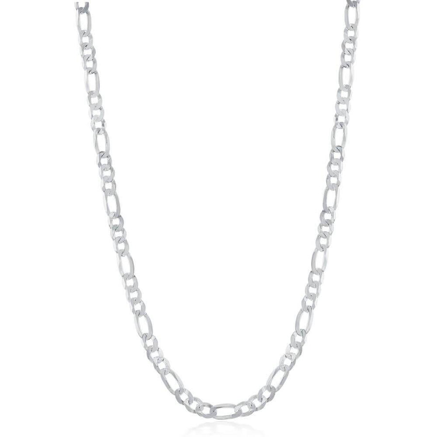 Sterling Silver 3.3mm Figaro Chain - Rhodium Plated - Johnny Dang & Co